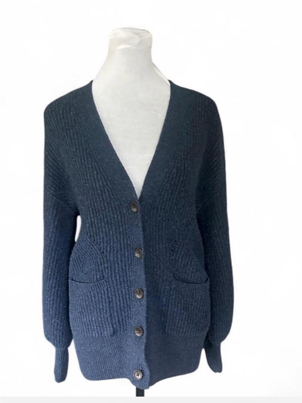 Nine West Deep Navy V-Neck Button Cardigan